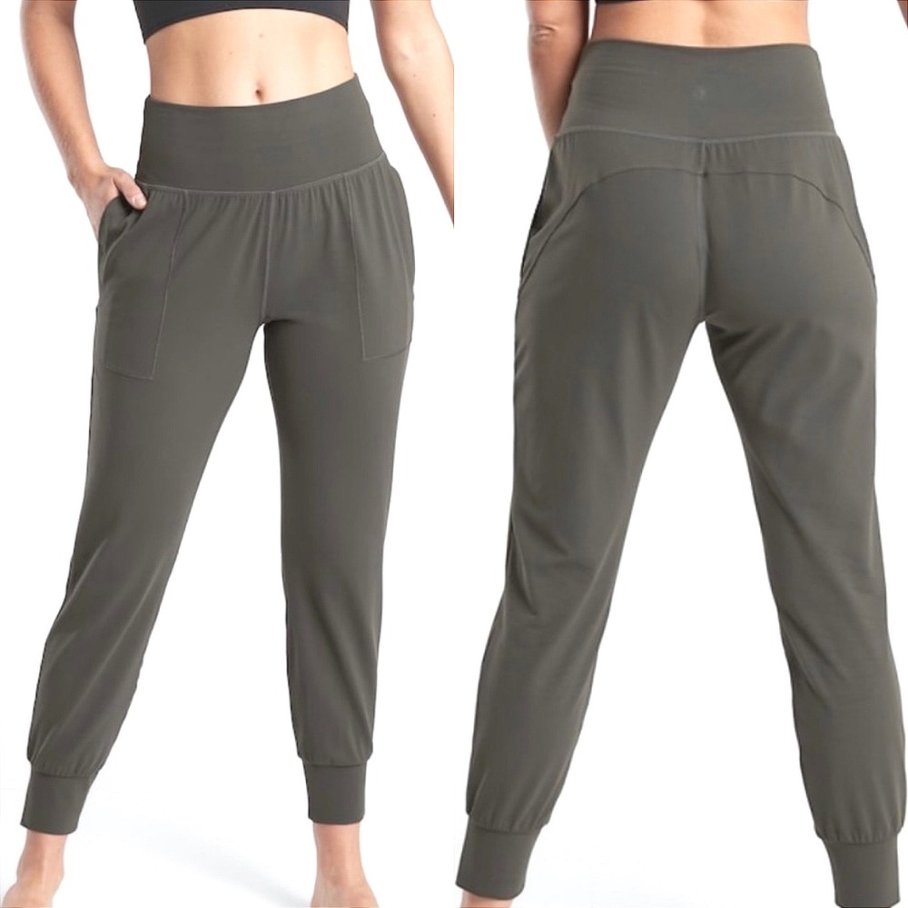 Athleta Womens Salutation Jogger XS Green High Rise Powervita Pocket Yoga 531288